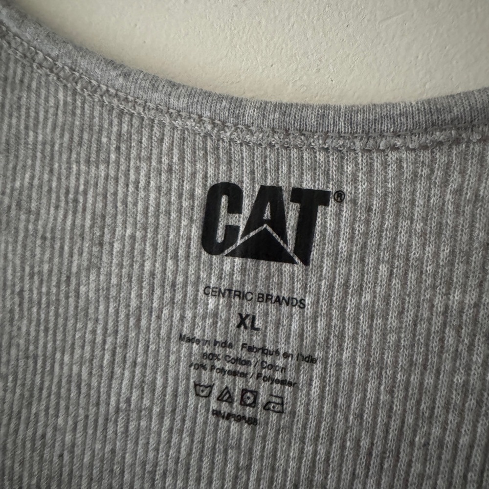 CAT Caterpillar Gray Ribbed Tank‎ Muscle Top - Picture 5 of 5